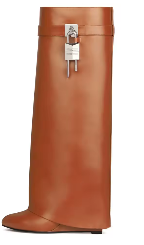 Shark Lock High Heel Boots