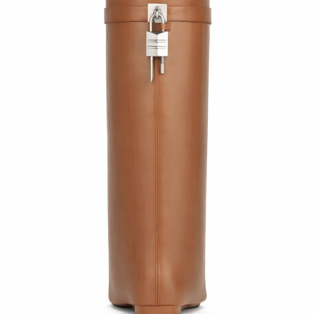 Shark Lock High Heel Boots